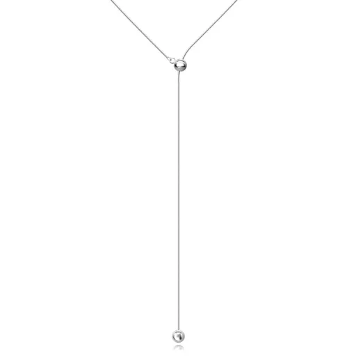 Náhrdelník z 925 striebra - retiazka s hadím vzorom, hladké lesklé guličky
