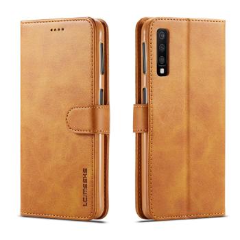 IMEEKE Peňaženkový obal pre Samsung Galaxy A7 2018 (A750) svetlohnedý