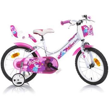 Dino bikes 166 RSN FAIRY Bílá, růžový potisk 16" (05-CSK5166-BF)