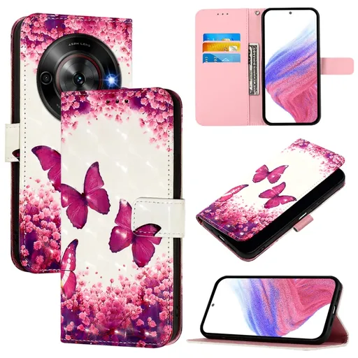ART Peňaženkový kryt pre ZTE Blade A75 5G / Nubia Focus 5G ROSE BUTTERFLY