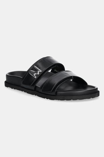 Kožené šľapky MSGM dámske, čierna farba, 3841MDS455
