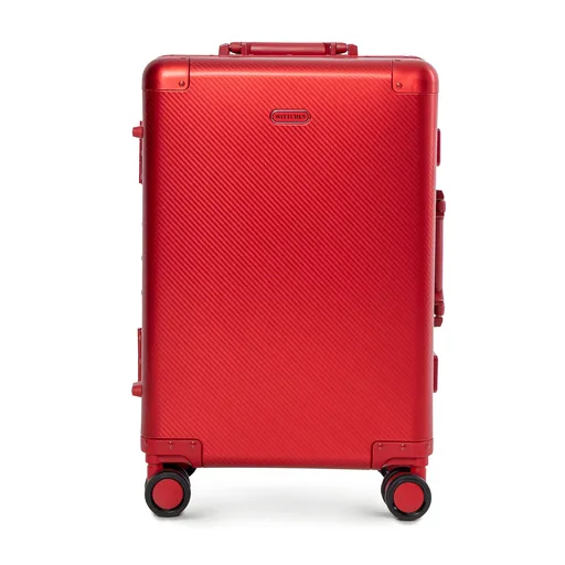 Malý hliníkový kufor na kolieskach, červený 56-3H-101-30M