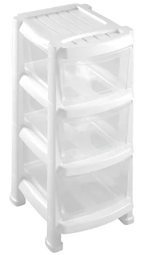 Plastový regál 3 zásuvky HEIDRUN 29x38x60,5cm MIX farieb
