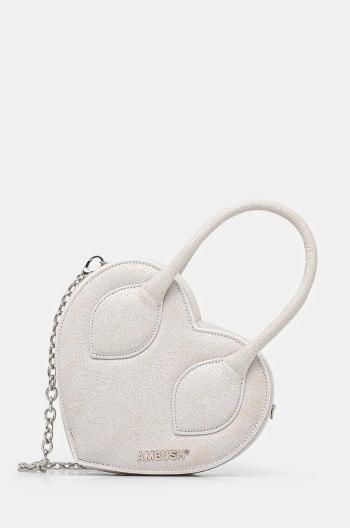 Kabelka AMBUSH Crackle Heart Top Handle Bag šedá farba, BWNP028F24LEA0010100