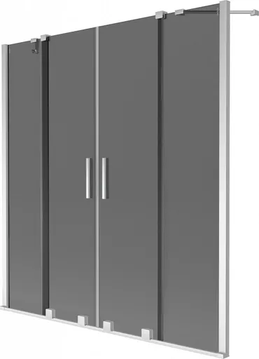 MEXEN/S - Velar Duo dvojkrídlová posuvná vaňová zástena 150 x 150, grafit, chróm 896-150-000-42-01