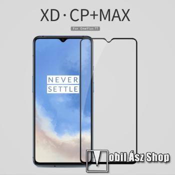 NILLKIN XD CP+MAX előlap védő karcálló edzett üveg - 0,3mm, 9H - FEKETE - A TELJES KIJELZŐT VÉDI! - OnePlus 7T - GYÁRI