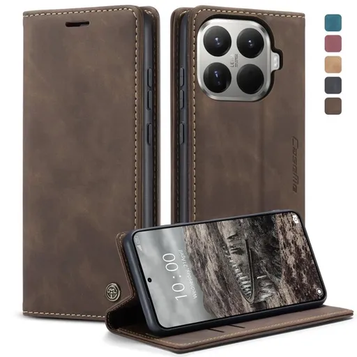 CASEME Peňaženkový obal pre Xiaomi 15T Pro tmavohnedý