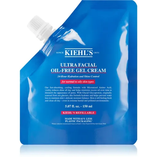 Kiehl's Ultra Facial Oil-Free Gel Cream hydratačná starostlivosť pre normálnu až mastnú pleť náhradní náplň 150 ml