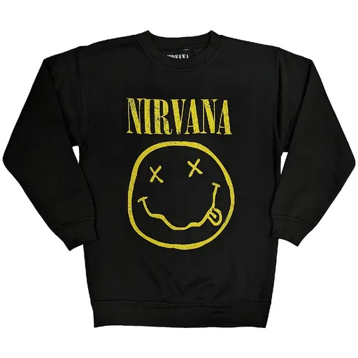 Nirvana mikina Yellow Happy Face Čierna XS