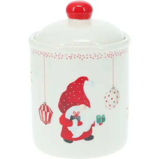 Keramická dóza s viečkom Vianočný škriatok