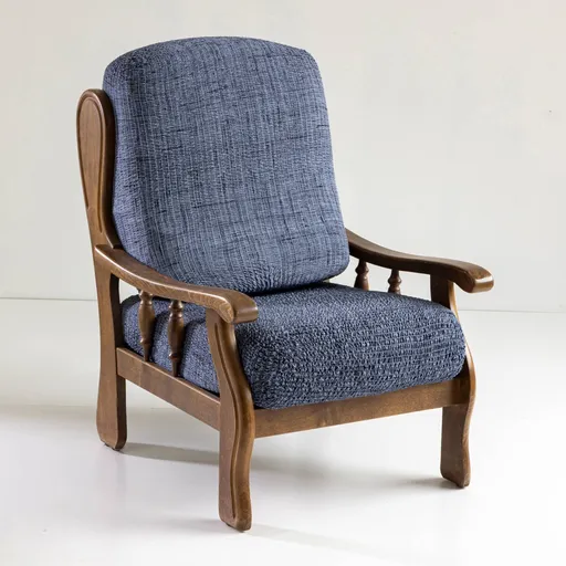 Žabkovaný poťah z mikrovlákna s textúrovou potlačou na rustikálne kreslo