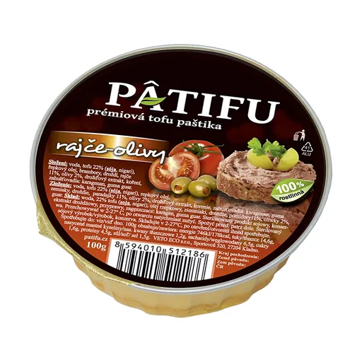 PATIFU ​​Prémiová tofu paštéta paradajka a olivy 100 g