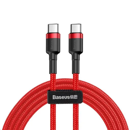 Baseus Cafule Series nabíjací / dátový kábel USB-C na USB-C PD2.0 60W Flash 1m, červená