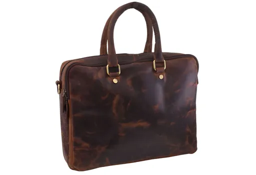 Kožená taška na notebook tan 250858