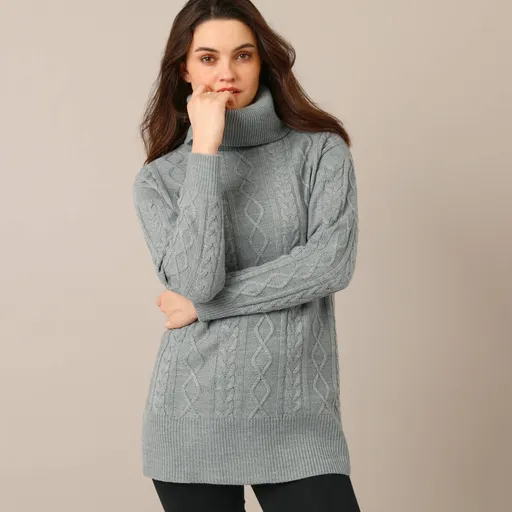 Dlhý rolák s vrkočovým vzorom