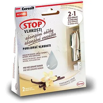 CERESIT Stop Vlhkosti 2 v 1 – absorpčné vrecúška vanilka 2 × 50 g (9000100937832)