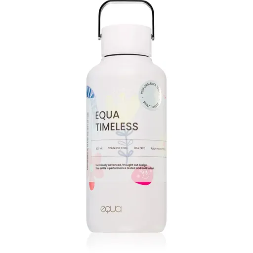 Equa Timeless fľaša na vodu z nehrdzavejúcej ocele malá farba Flower Power 600 ml