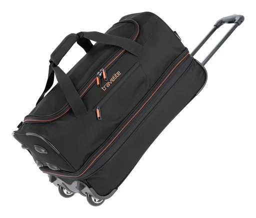 Cestovná taška na kolieskach Travelite Basics Wheeled duffle S Black/orange