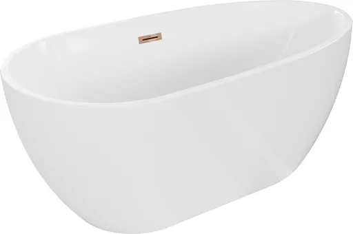 MEXEN/S - Eos voľne stojaca vaňa 170 x 75, biela, sifón a prepad ružové zlato 52471707500-60