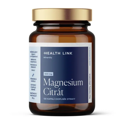 HEALTH LINK Magnesium citrát 600 mg 120 kapsúl