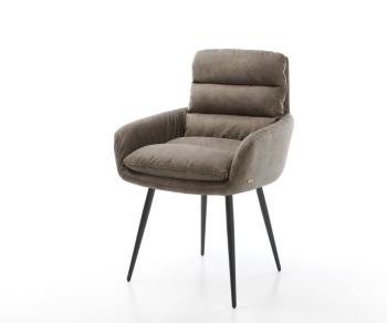 Jedálenská stolička Abelia-Flex s podrúčkami taupe vintage kužeľovou