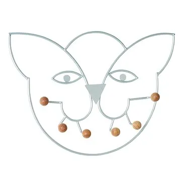 Nástenný vešiak Kacen, 48 cm, hliník/drevo (HA01118)