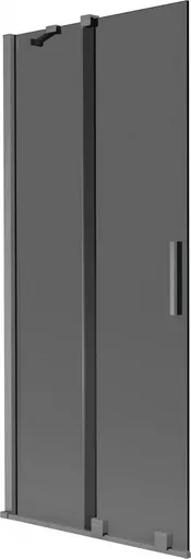 MEXEN/S - Velar dvojkrídlová posuvná vaňová zástena 80 x 150, grafit, grafit kartáčovaná 896-080-000-41-66