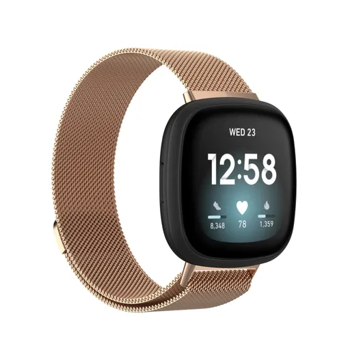 MILANESE Kovový remienok pre Fitbit Versa 4 / 3 ružovozlatý