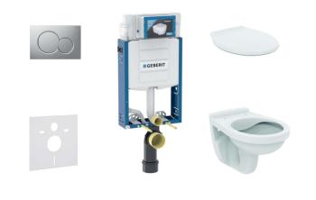 GEBERIT - Kombifix Set predstenovej inštalácie, klozet Alpha s doskou, tlačidlo Sigma01, matný chróm 110.302.00.5 NR3