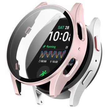 PC FULL COVER Plastový kryt so sklom pre Samsung Galaxy Watch 7 44mm ružovozlatý