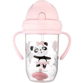 Canpol Babies nevylievací hrnček so slamkou a závažím Exotic Animals 270 ml, ružový (5901691852754)