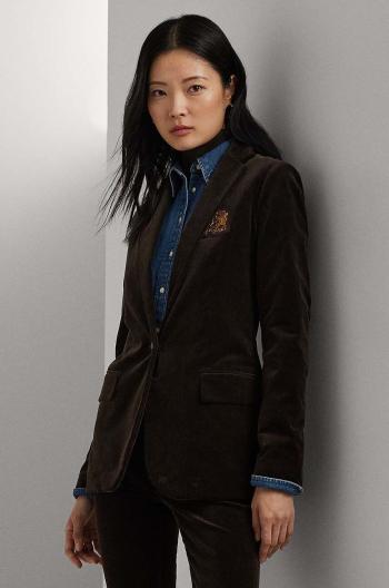 Menčestrové sako Lauren Ralph Lauren hnedá farba, jednoradová, 200956574