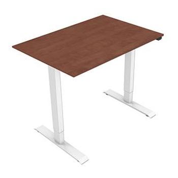 Pracovný stôl, elektricky nastaviteľná výška, 75x140cm, rozsah 500 mm, biely, 70 kg nosnosť, ergo