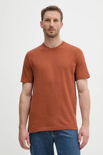Bavlnené tričko United Colors of Benetton pánske, oranžová farba, jednofarebné, 36JGU105U