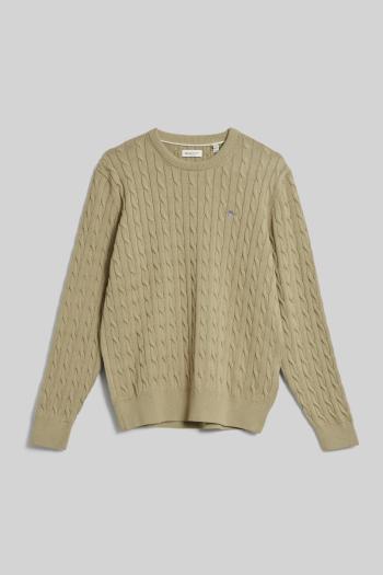 PULÓVER GANT SHIELD COTTON CABLE C-NECK BEIGE GREEN