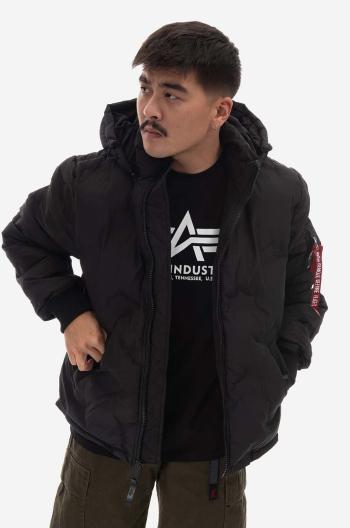 Bunda Alpha Industries Logo Puffer 108107.03-black, pánska, čierna farba, zimná