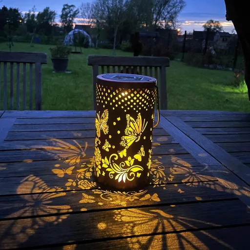 Solární lucerna Zlatí motýli