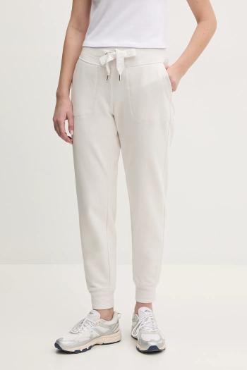 Tepláky Dkny dámske, béžová farba, jednofarebné, DP5P3496