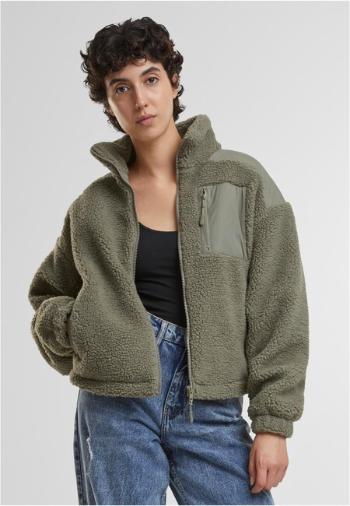 Urban Classics Ladies Sherpa Mix Jacket palegreen - XXL