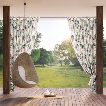 ArtFir Záves na terasu GARDEN 2 PU | biela/sivá 155 x 200 cm