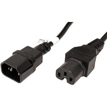 OEM Kábel sieťový predlžovací, IEC320 C14 – C15, 2 m, čierny (16811)