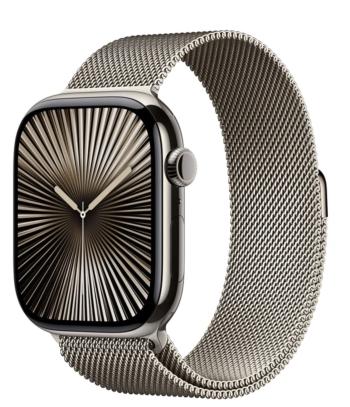 APPLE Watch Series 10 Cellular 46mm Prírodný titán s prírodným milánskym ťahom