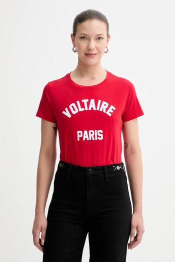 Bavlnené tričko ZADIG&VOLTAIRE dámske, červená farba, JWTS02837
