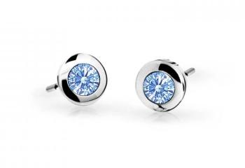 Cutie Jewellery Detské náušnice z bieleho zlata C1537-30-X-2 svetlo modrá