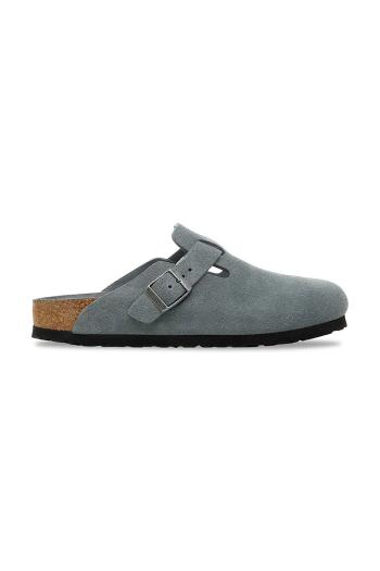 Semišové šľapky Birkenstock Boston šedá farba, 1030874