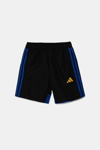 Detské krátke nohavice adidas Performance čierna farba, s nášivkou, nastaviteľný pás JX2228