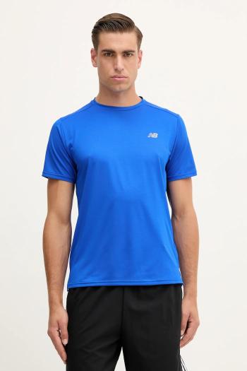 Tričko New Balance pánske, modrá farba, s potlačou, MT41222BUM