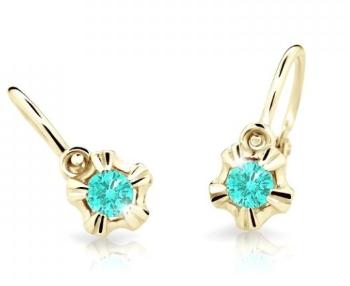 Cutie Jewellery Zlaté detské náušnice C2158-10-X-1 svetlo zelená