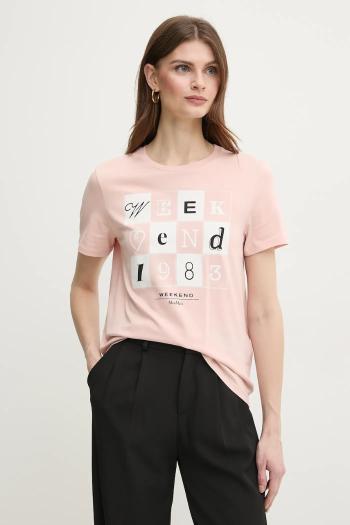 Bavlnené tričko Weekend Max Mara dámske, ružová farba, 2515971052600