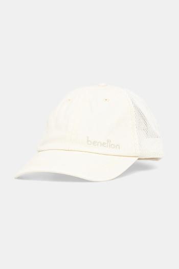 Šiltovka United Colors of Benetton béžová farba, jednofarebná, 6QNGUA01D